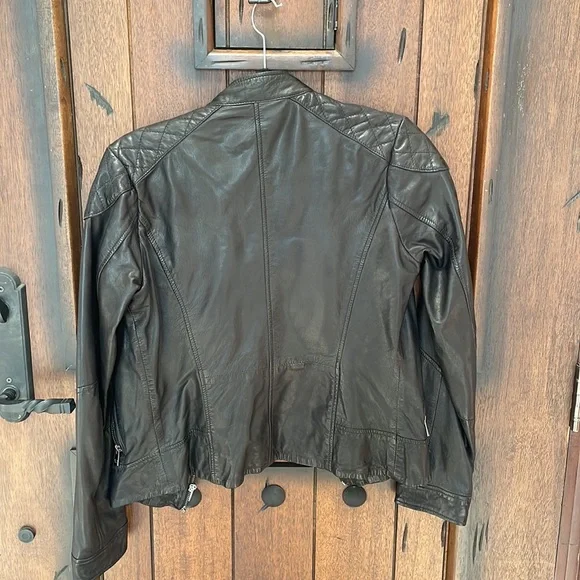 Bod & Christensen Black 100% Leather Jacket Small Jackets & Coats